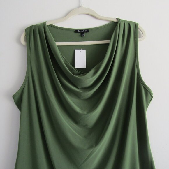 Sami & Jo Women's Cowl Neck Tank Top Set of 2 Green Orange 1X Business Casual - Picture 10 of 16